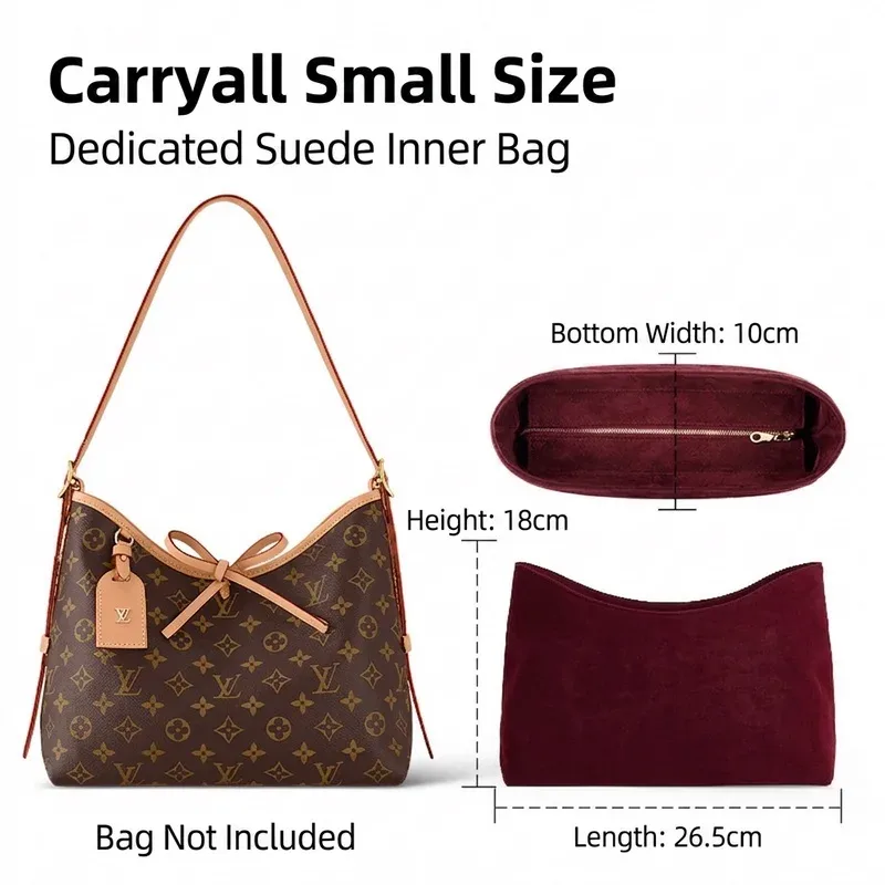 insert de sac de haute qualité pour lv carryall mm pm, organisateur en velours, support de rangement, accessoires de sac anti-déformation