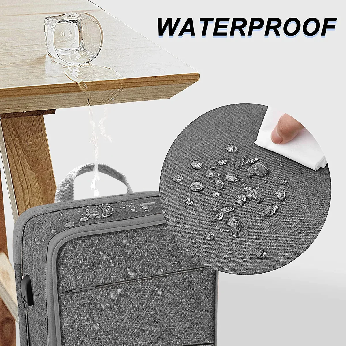 sac à dos mince extensible pour ordinateur portable 15 15,6 16 pouces, sac pour ordinateur portable résistant aux déversements pour la plupart des macbooks de 14 à 16 pouces ou d'autres ordinateurs