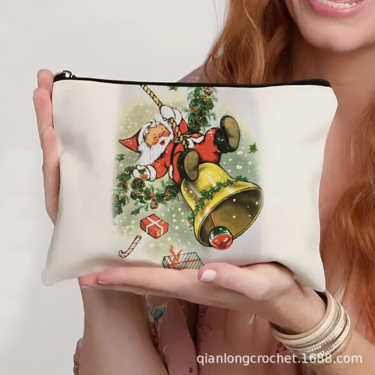 sacs de maquillage tendance de noël, étuis à crayons imprimés bonhomme de neige et sacs de rangement pouvant être personnalisés pochette de maquillage, offre spéciale