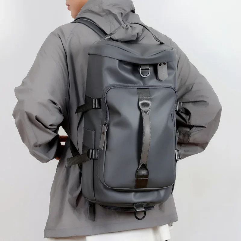 sac de voyage en plein air avec film de mode, portable, grande capacité, sec et humide, sac de sport séparé, léger, simple, sac à bagages à double dos