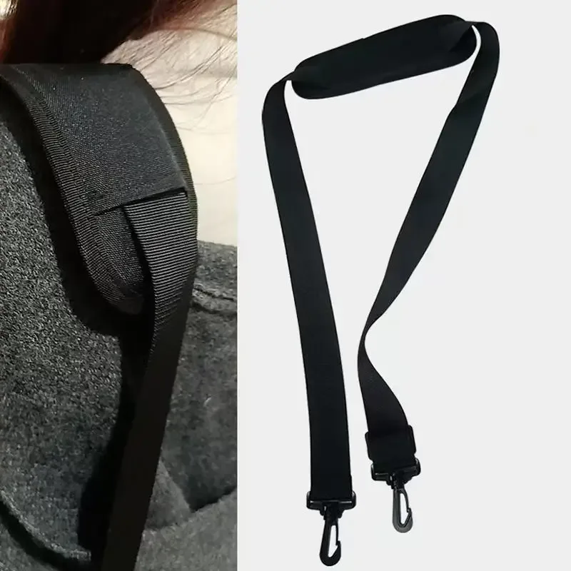 sangle de sac d'ordinateur en nylon pour hommes, 3.8cm de large, porte-documents, ceintures d'épaule à bandoulière, longues bandes réglables, noires