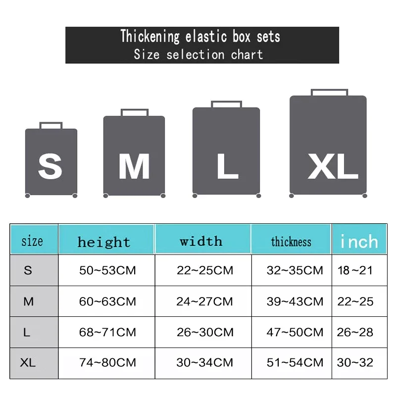 juste de protection élastique pour valise de voyage, housse anti-poussière pour bagages, accessoires de voyage de l'unicef, 18 en effet-32