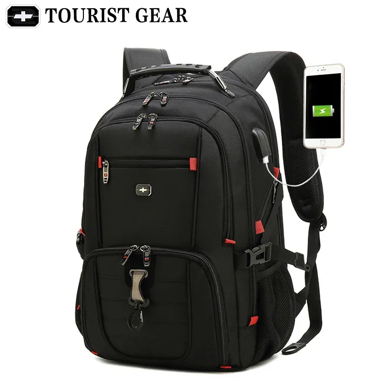 sacs à dos suisses pour hommes, sac de voyage, sac à dos antivol pour affaires, mochila avec chargeur usb, sac à dos pour ordinateur portable 15.6 17 pouces, étanche