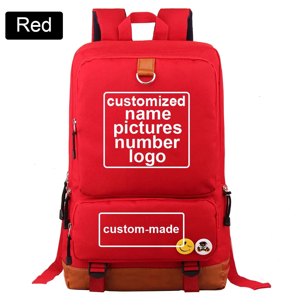 sac à dos personnalisé en toile pour homme, femme, adolescent, avec impression diy de votre photo ou logo, idéal pour l'école