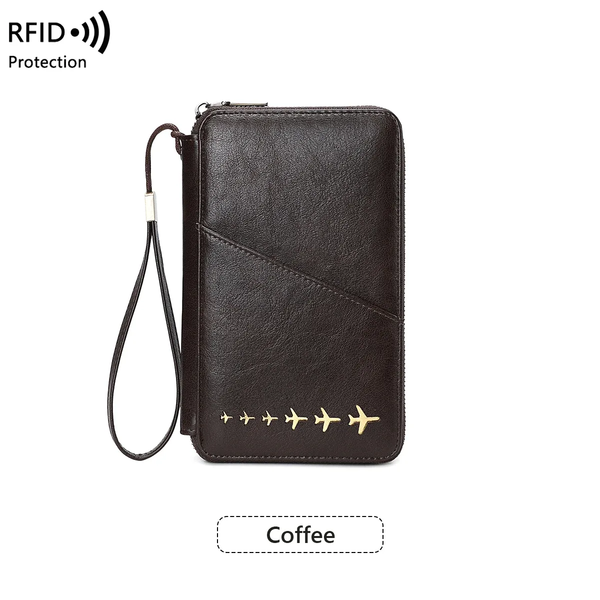 nouveau portefeuille porte-passeport familial rfid bloquant le sac de rangement de documents de voyage femmes hommes portefeuille de passeport multifonctionnel en cuir pu