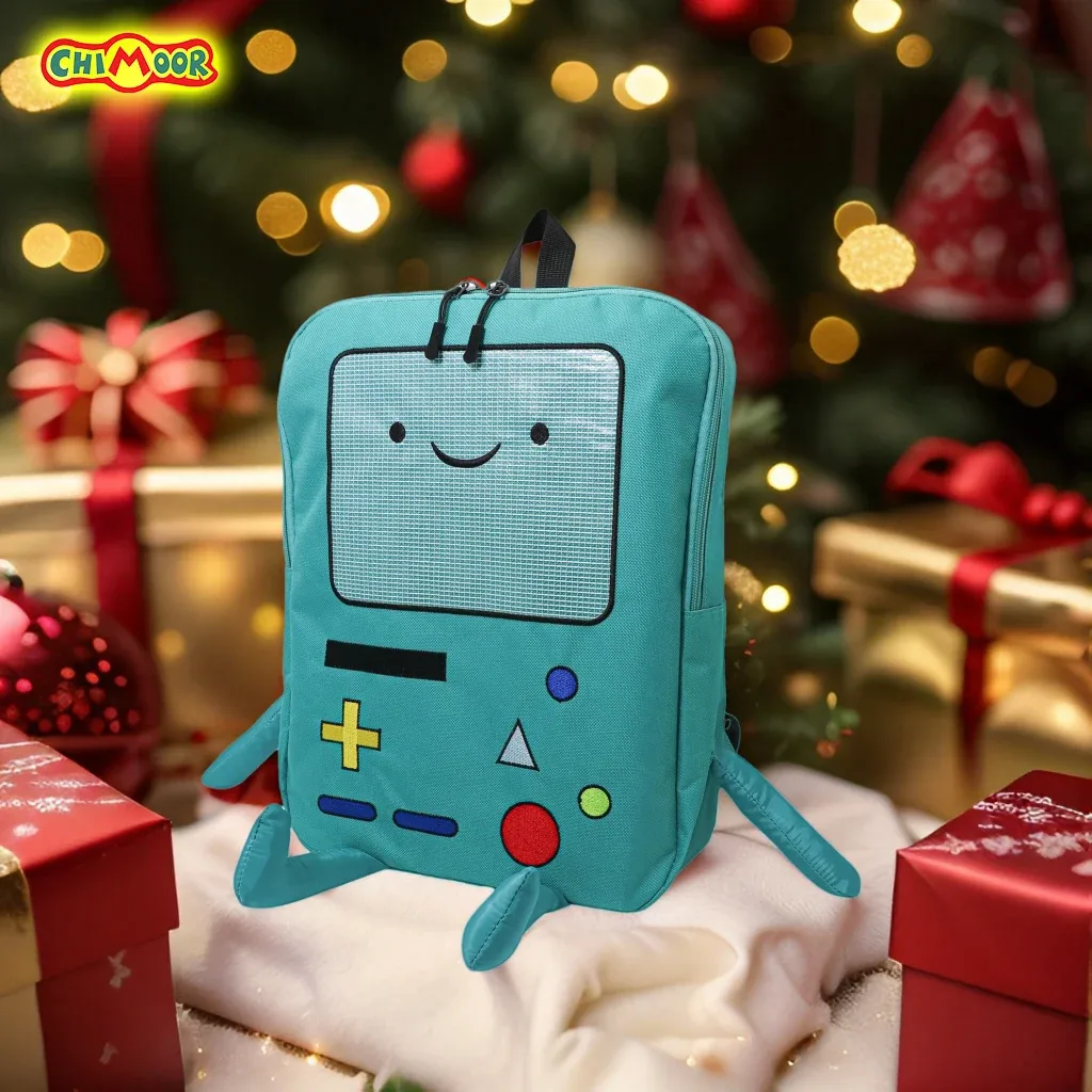 dessin animé robot voyage ordinateur portable mignon sac à dos bleu pu robot animal finn jake aventure voyage sac à dos résistant à l'eau collège sac