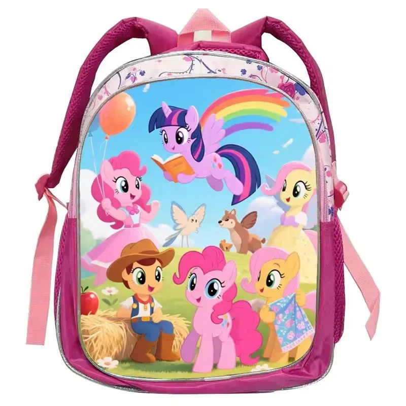 sac à dos rose my little pony rainbow equestria, cartable de maternelle, sac à double épaule, sac de voyage en cuir, cadeaux