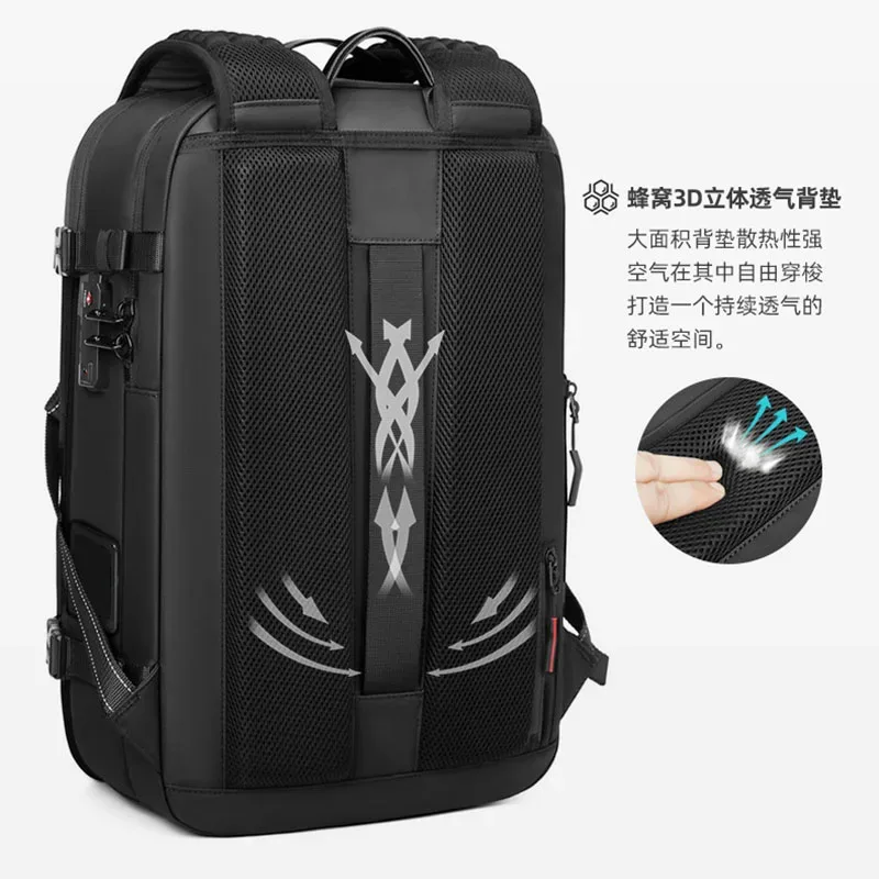 sac à dos ultra-capacitaire pour ordinateur portable, sac à dos de voyage haut de gamme pour homme, sac à dos extensible à compression sous vide