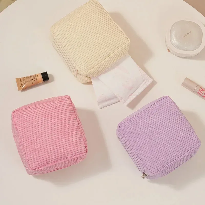 pochette hygiénique portable mignonne, trousse de toilette multifonction, pochette de rangement cosmétique pour femme, étui de rangement durable pour maquillage