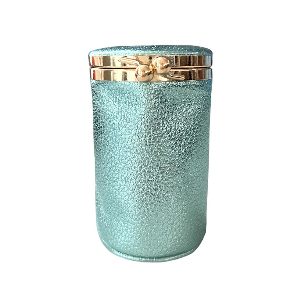 mini sac à cosmétiques en cuir pour femmes, organisateur de rouge à lèvres vintage portable avec miroir, petite pochette mignonne pour sac à main, essentiels de voyage