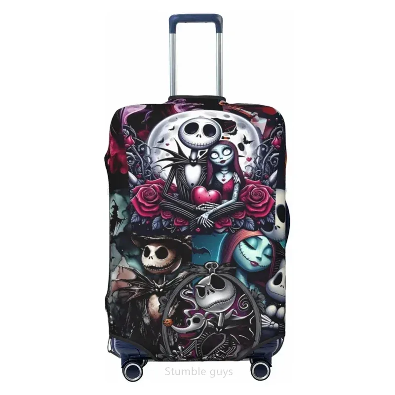 housse de valise élastique universelle, imprimé jacks movie skellingtons, pour bagages de 18 à 32 pouces, accessoire de voyage lavable et essentiel