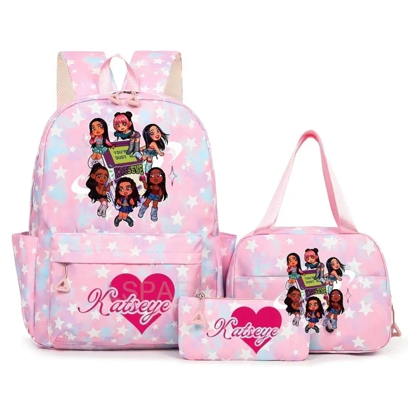 sac à dos amusant katseye pour adolescents, sac de voyage à double bandoulière, sac à crayons, sac à déjeuner, sac à livres décontracté pour étudiants, sac d'école pour filles, grande capacité, mochila