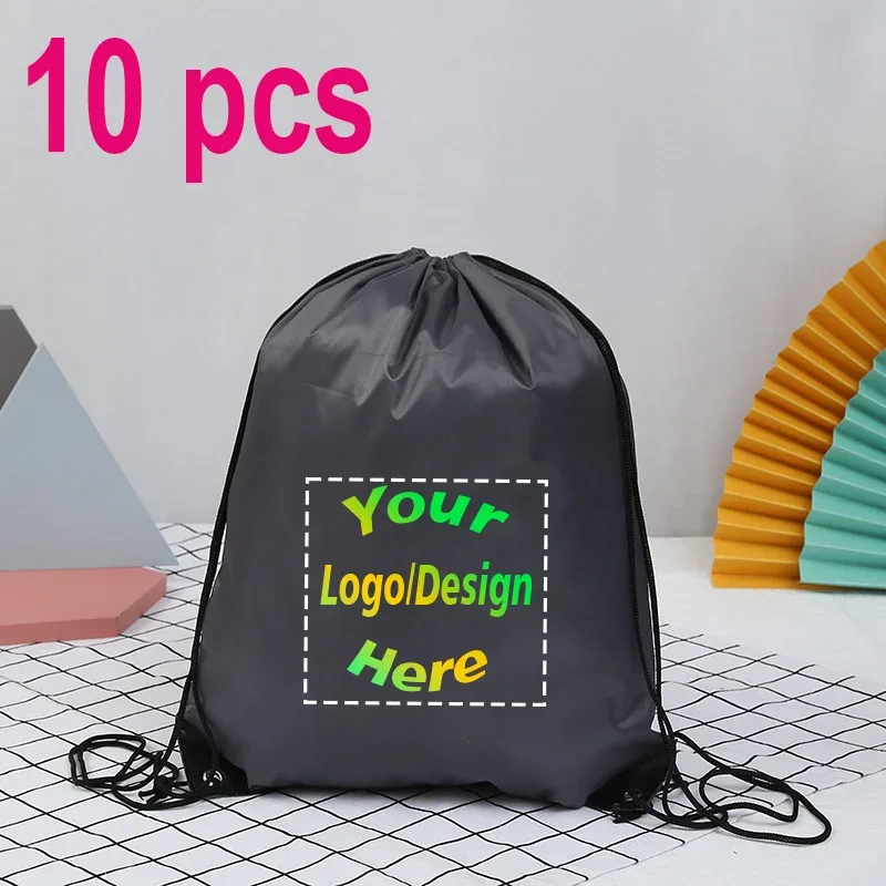 sac à dos personnalisé avec proximité wstring, sac de voyage en plein air, de dehors, d'entraînement, de chaussures de bug astique, impression de logo, cadeau personnalisé, 10 pièces/lot