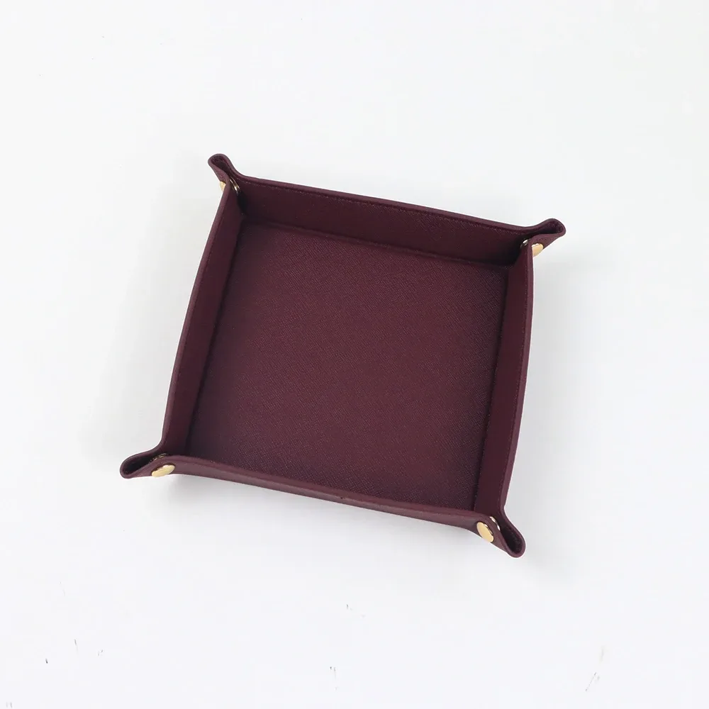 ensemble de boîtes de rangement en cuir pu personnalisables, organiseur de rangement pour la maison, clés, cosmétiques, bijoux, plateau de rangement de petite taille