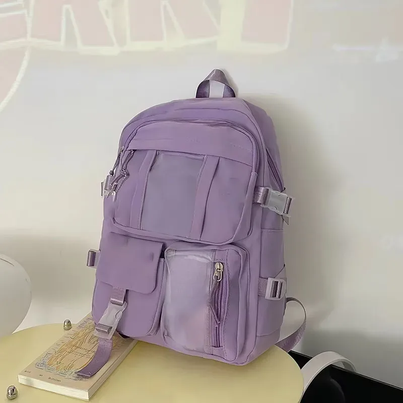 sacs à dos populaires pour filles, couleur rose violet, pour lycéennes, sans aucune version accessoire