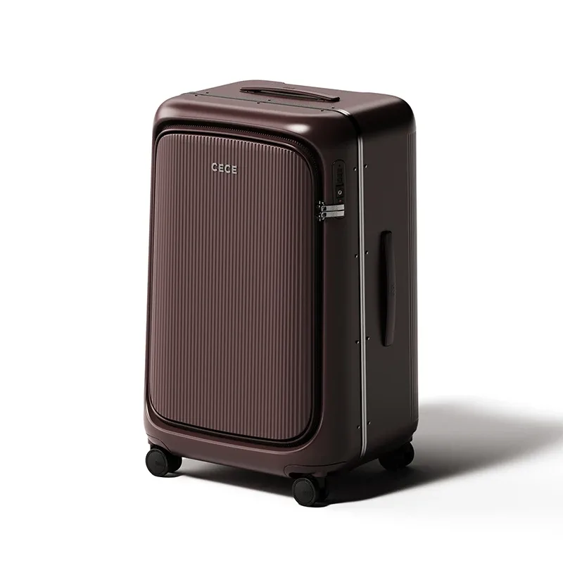 valise légère pour bagages, grande capacité, compartiment profond, ouverture latérale, cadre en aluminium, valise à roulettes de grande taille 20/24/28 pouces