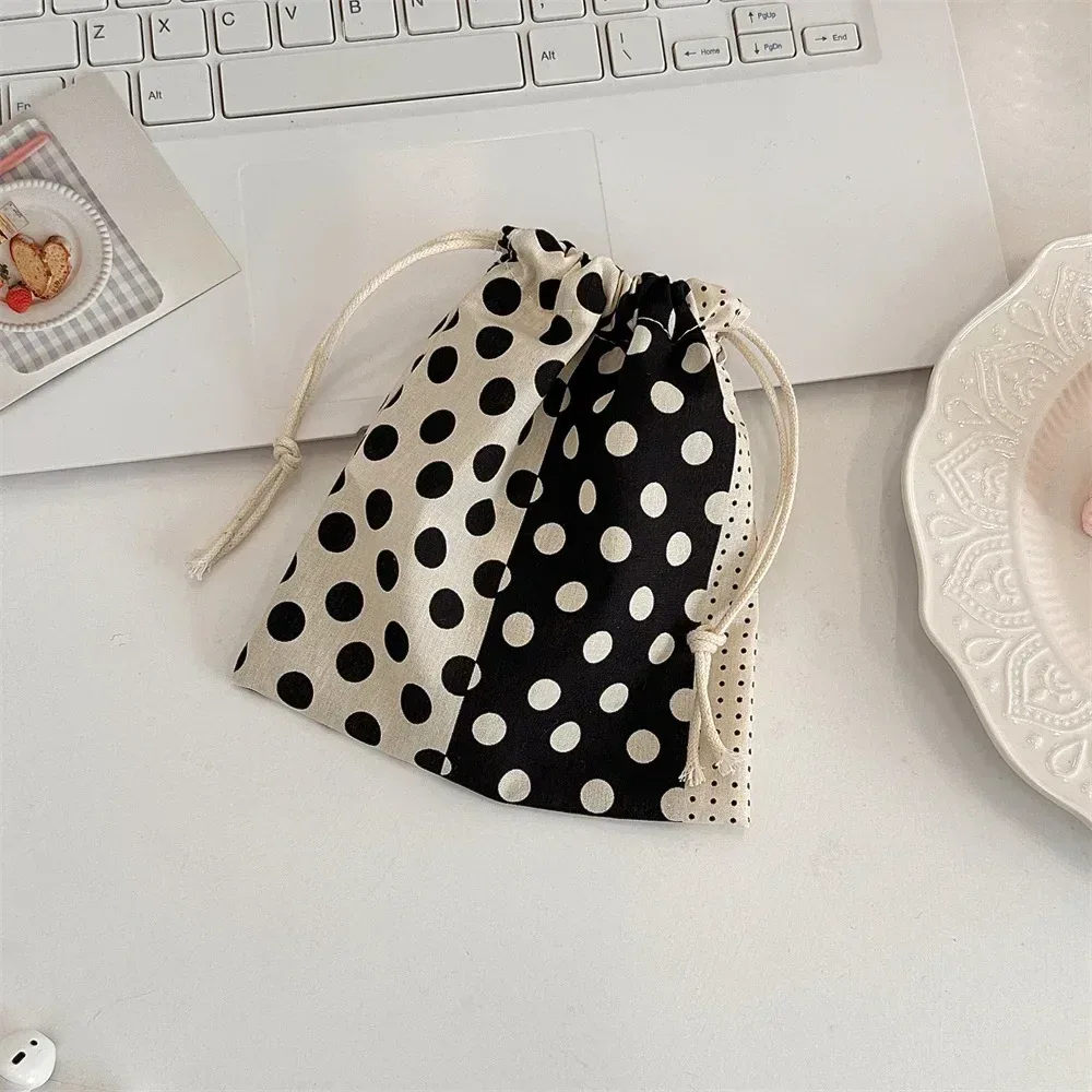 sacs à cordon imprimés en grille, sac à main pour femmes, porte-monnaie, pochette pour clés, rouge à lèvres, sac de rangement pour bijoux, sac anti-poussière, sacs à cordon