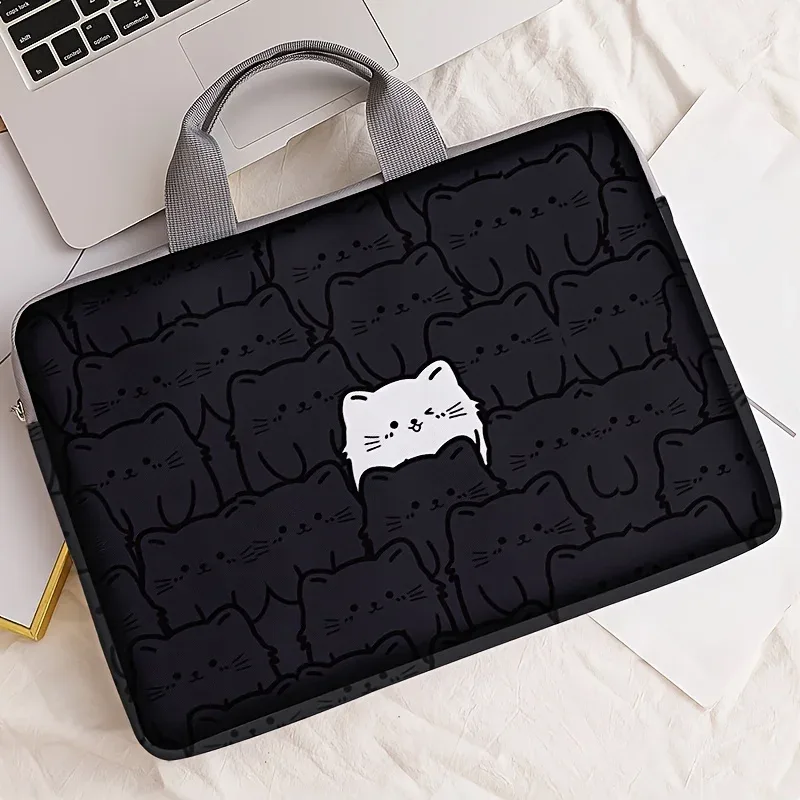 ensemble 1 pièce, sac pour ordinateur portable à motif de chat, mallette, adapté aux ordinateurs portables de 14 pouces, sac pour ordinateur portable fixe