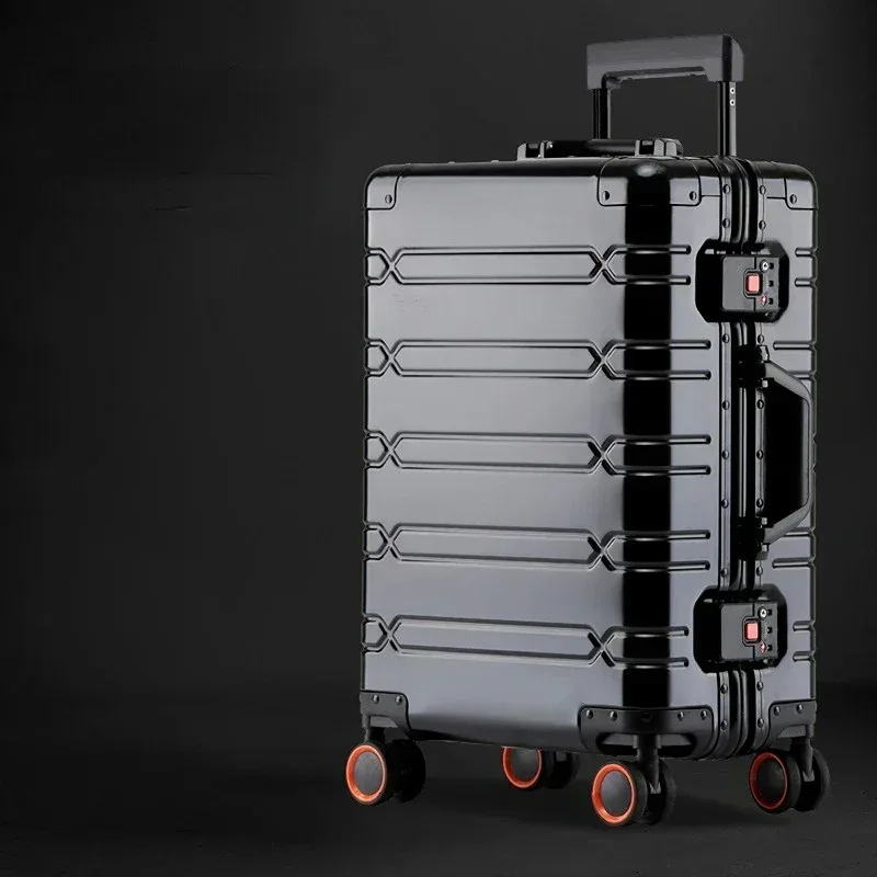 valise de voyage en alliage d'aluminium-magnésium pour hommes, affaires, bagages à roulettes, bagages à roulettes, bagages à roulettes, cabine