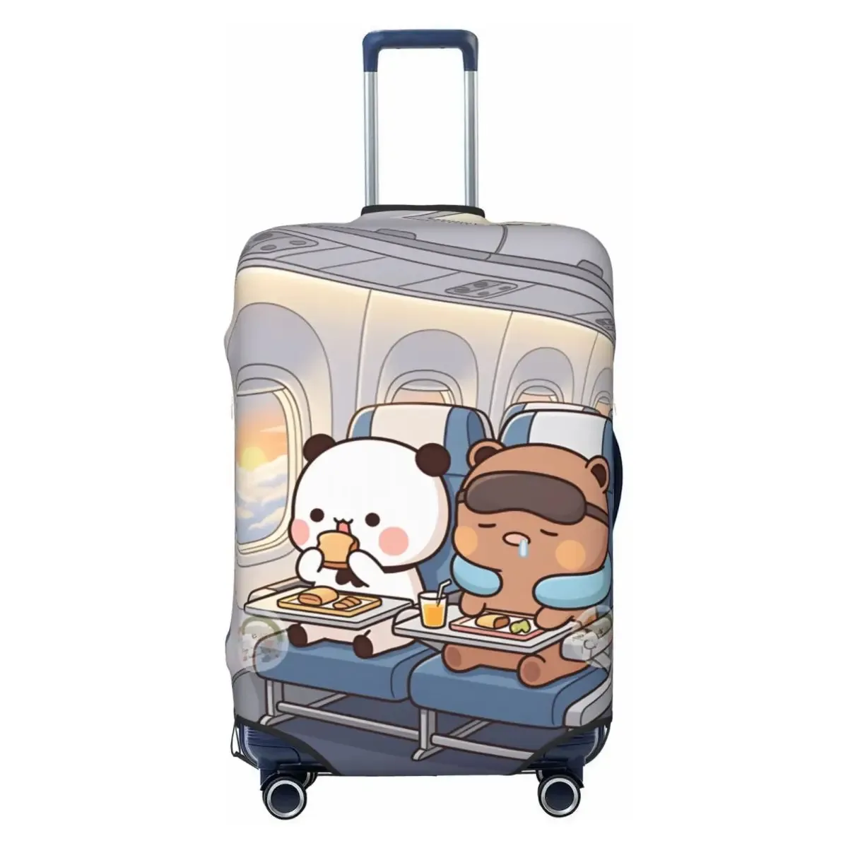 housse de valise panda bears bubu et dudu, protection professionnelle pour les voyages, étui à bagages pratique