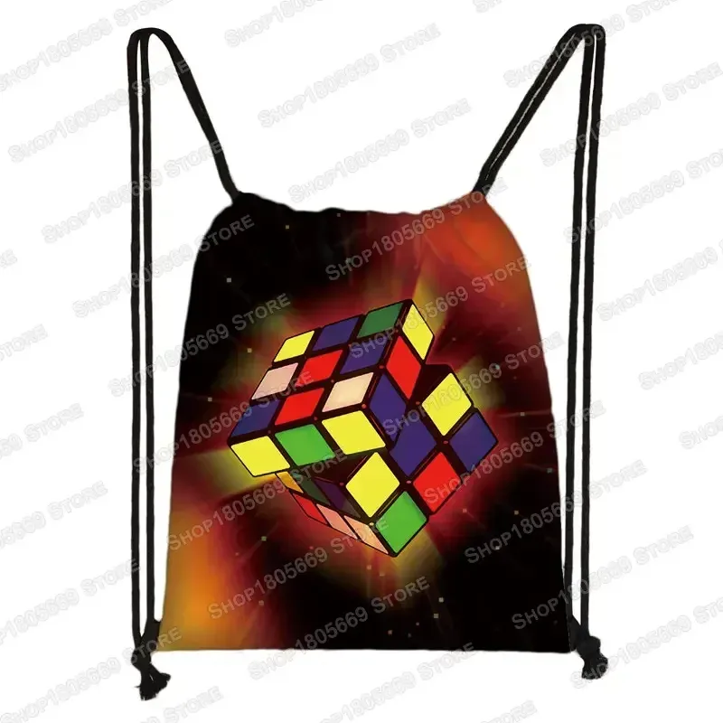 sac à dos magique cube imprimé avec cordon de serrage, sacs de rangement cubo magico pour voyage formule mathématique, sac à dos d'école pour garçons et filles, sac de jour pour enfants