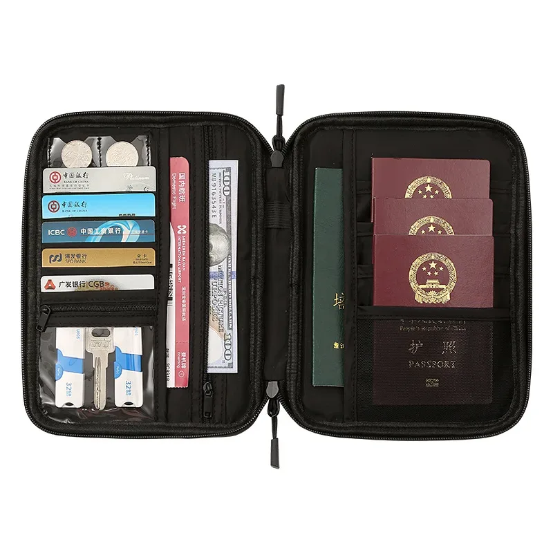 nouveau sac à passeport multifonctionnel, sac de rangement domestique imperméable, sac portable pour cartes d'identité et billets, portefeuille de voyage pour passeport