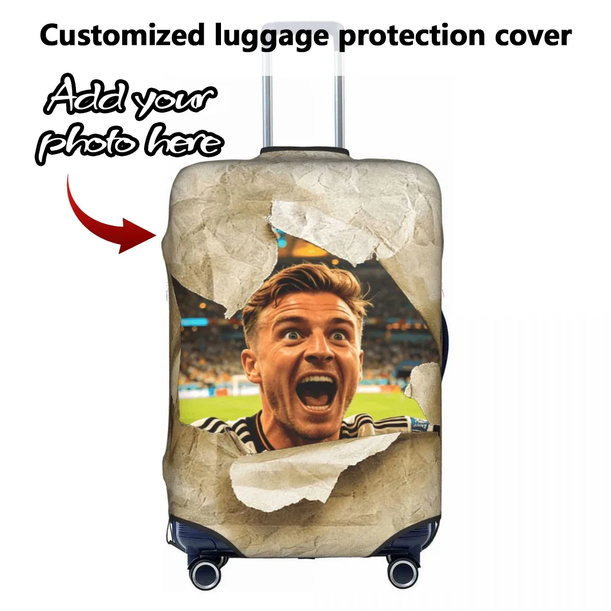 housse de valise personnalisée 18-32 pouces, protection de valise de voyage personnalisée, ajoutez votre photo, texte ou design, housses de valise elastiques