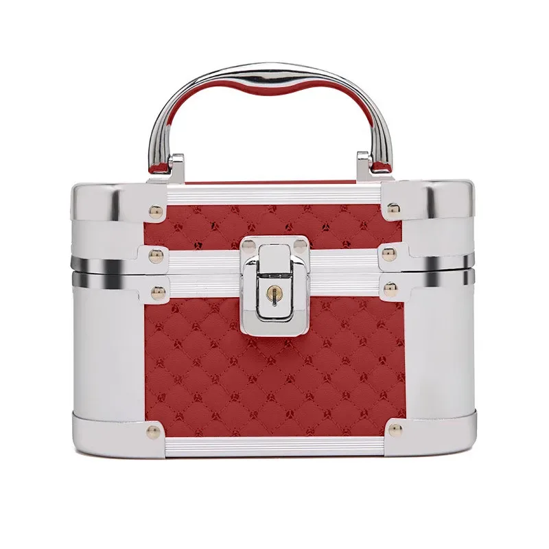 trousse de maquillage professionnelle portable avec miroir lumières led, boîte de rangement de cosmétiques en alliage de voyage, fournitures d'outils de maquillage pour salon de beauté