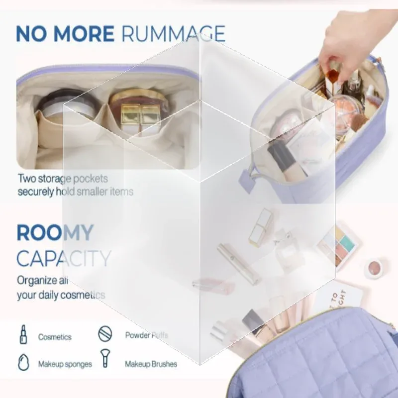 sac de voyage cosmétique de grande capacité avec rangement extensible pour une organisation facile