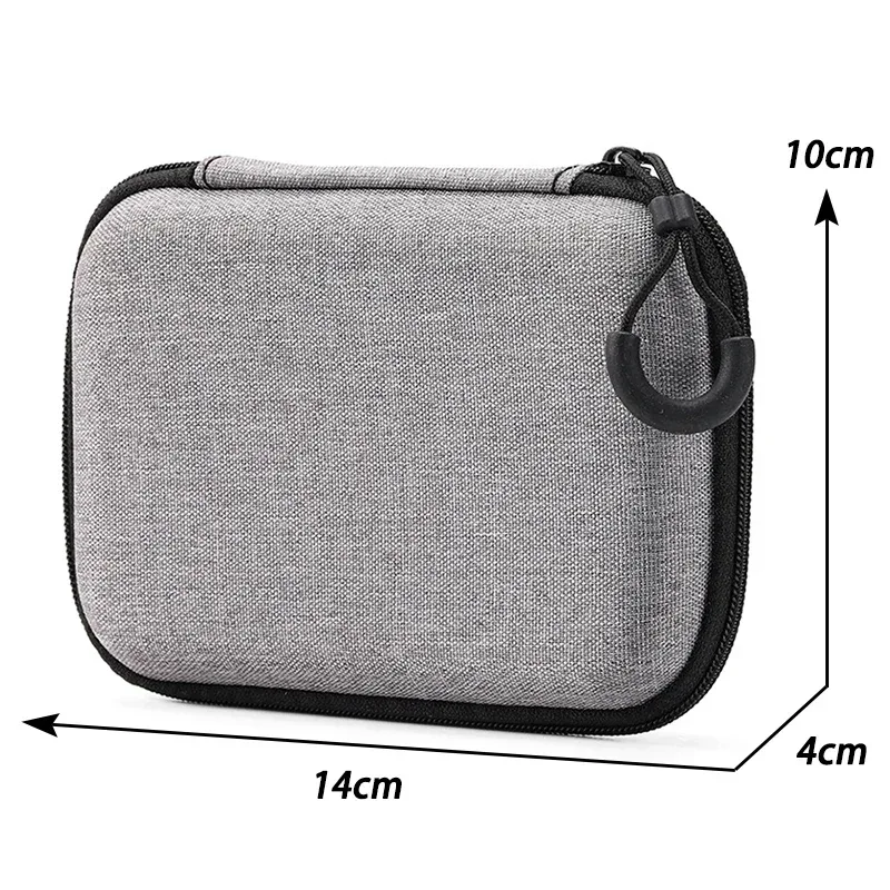 mini sac de rangement de produits numériques gris, casque portable, câble de données usb, chargeur, étui de rangement en u stick, étui de protection antichoc