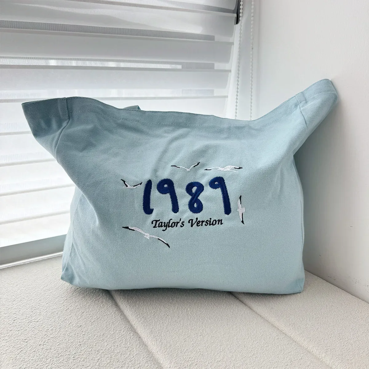 1989 version taylor brodé style rétro femme toile sacs fourre-tout réutilisables années 80 90 rue mode sacs à bandoulière sac à provisions