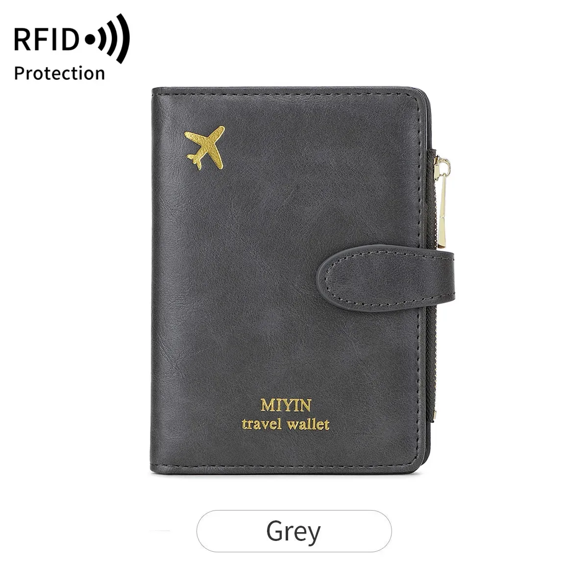 porte-passeport à motif avion, multifonctionnel, pour carte d'identité, carte bancaire, rfid, avec clip, en cuir pu, accessoires de voyage