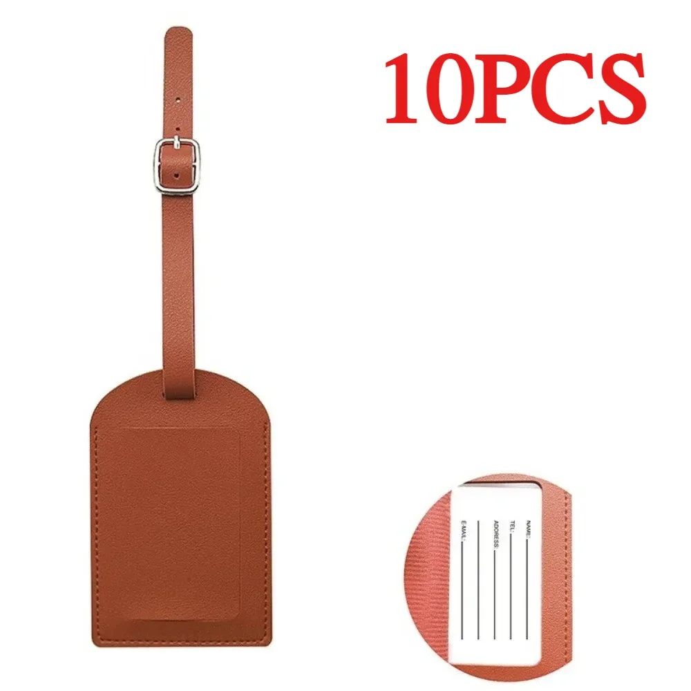10 étiquettes de bagages en cuir pu lisse, multicolores, personnalisables avec nom, design créatif de carte d'embarquement d'avion, pour billets d'embarquement, cadeaux