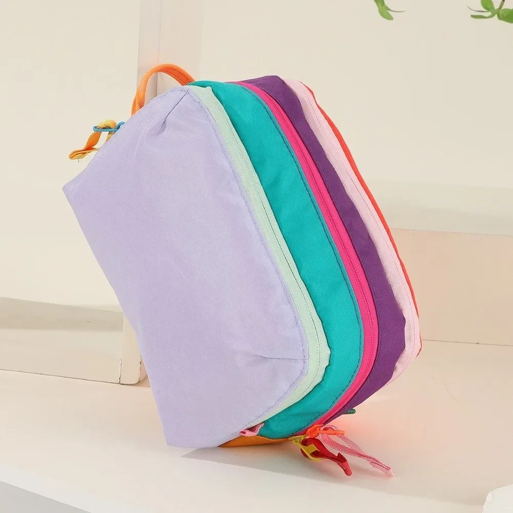 sac à cosmétiques portable durable, couleur dopamine, sac de toilette multi-couches, grande capacité, sac à maquillage multifonctionnel, voyage