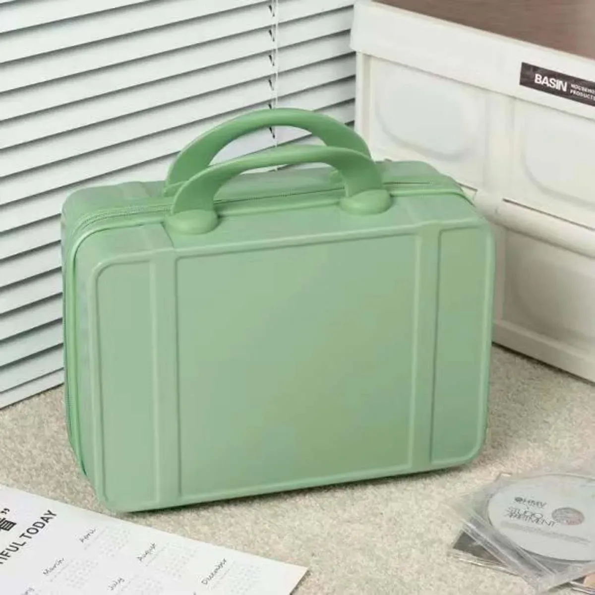 étui de maquillage couleur macaron 14 pouces, bagage portable, mini sac de voyage mignon, sac de rangement en gros, offre spéciale