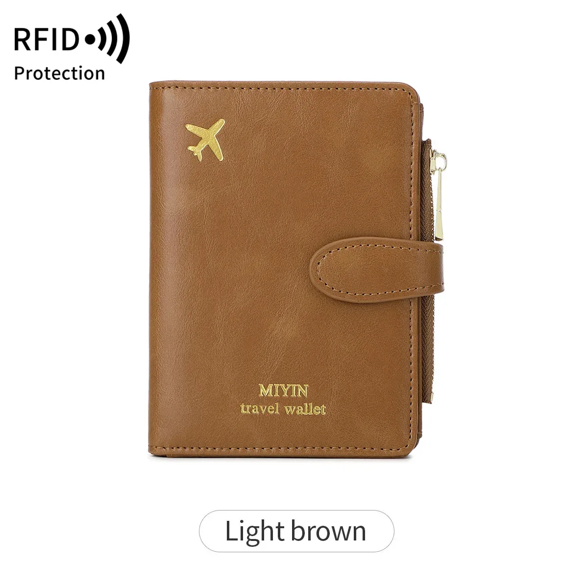 porte-passeport à motif avion, multifonctionnel, pour carte d'identité, carte bancaire, rfid, avec clip, en cuir pu, accessoires de voyage