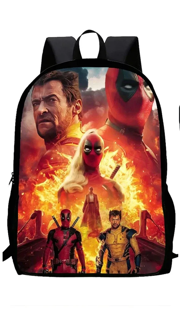 classique populaire d-deadpool w-wolverine imprimer 1/3 pièces/ensemble étudiant sacs d'école sac à dos pour ordinateur portable sac à dos avec sac à déjeuner porte-crayon