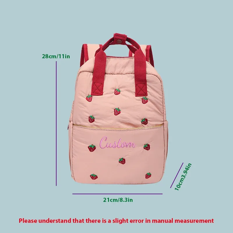 sac à dos personnalisé brodé sur mesure / 2 options standard, motif dessin animé mignon, matelassage en forme de cœur, sac à dos décontracté, cadeau pour la rentrée scolaire
