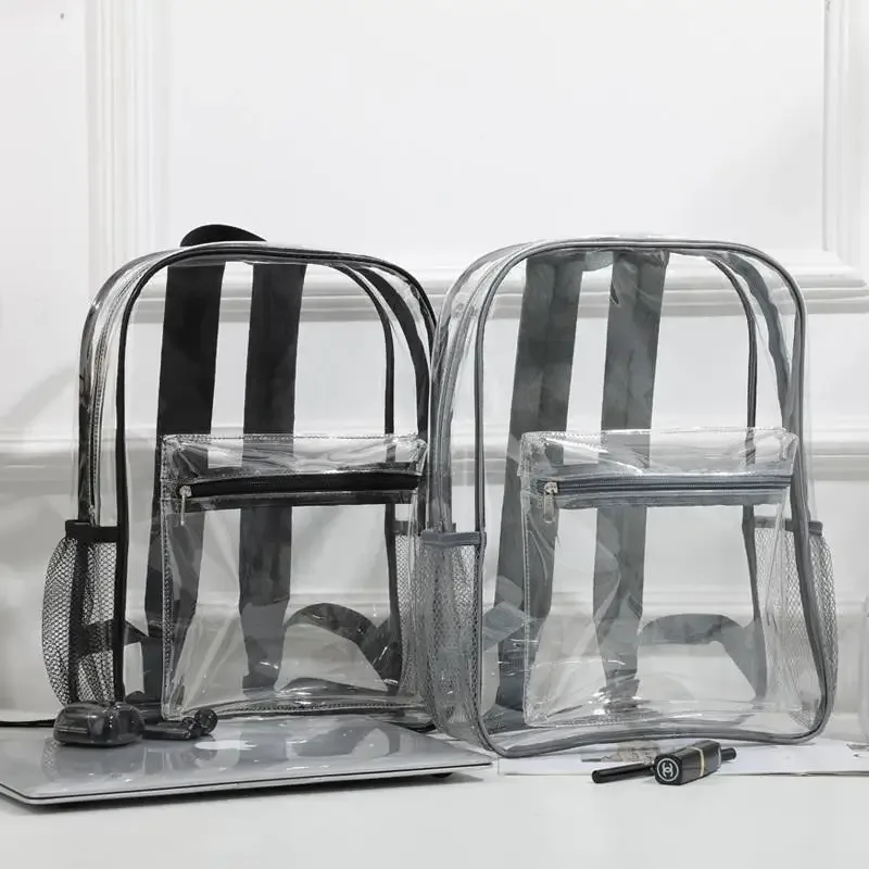 sac à dos imperméable en pvc transparent, sac à bandoulière décontracté de grande capacité, idéal pour les sports de plein air, le fitness, les voyages, le quotidien
