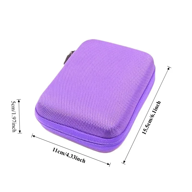 sac de rangement portable en eva, 1 pièce, organisateur à fermeture éclair pour flacons à bille d'huiles essentielles