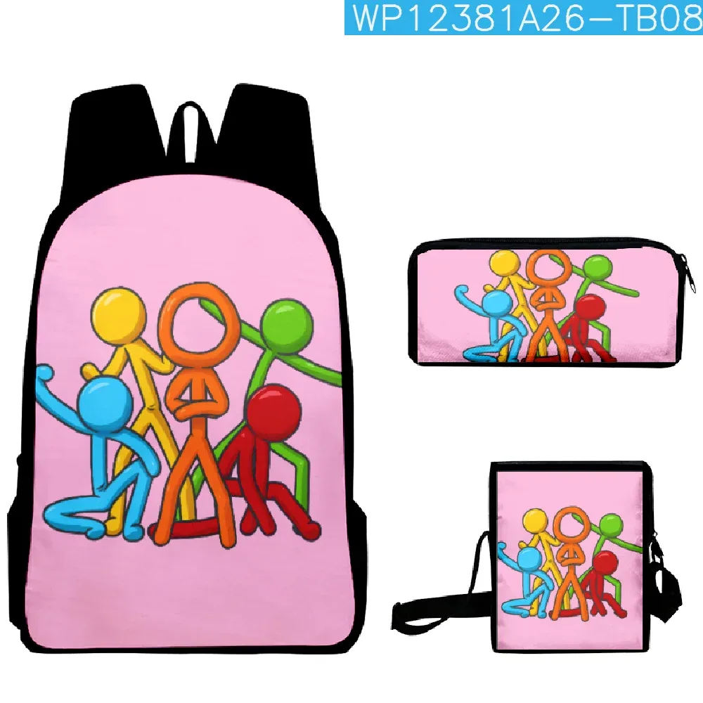 mode populaire cool alan becker impression 3d 3 pièces/ensemble sacs d'école pour élèves sac à dos pour ordinateur portable sac à dos sac à bandoulière incliné trousse à crayons