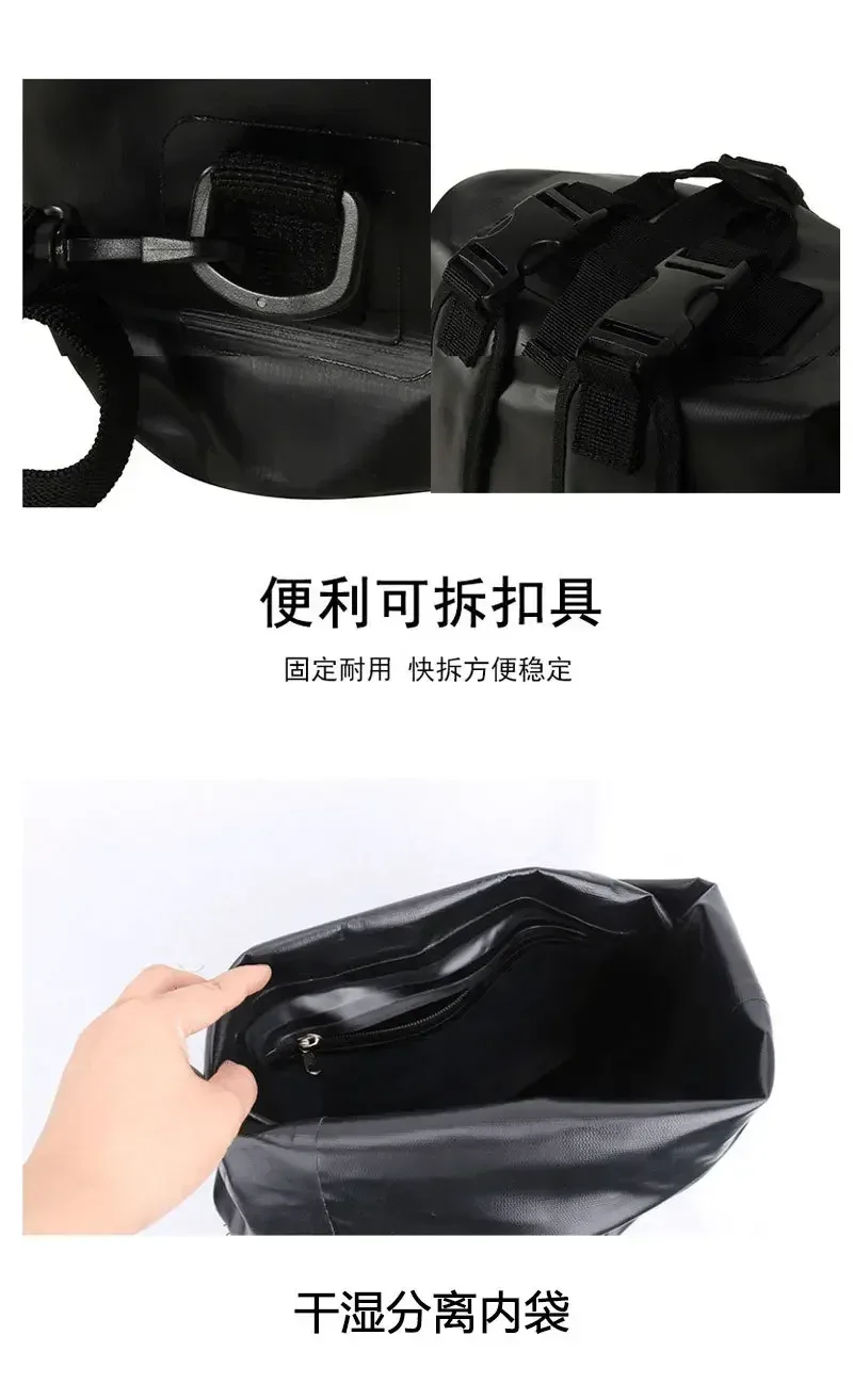 sac à dos étanche avec fermeture à roulettes robuste, sac de natation avec poche frontale à fermeture éclair pour kayak, camping, pêche, voyage mochila