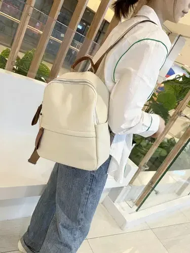 sac à dos de loisirs en cuir de vachette première couche pour femme, sac d'école blanc de grande capacité pour fille universitaire, sac de voyage commpiedmont initié