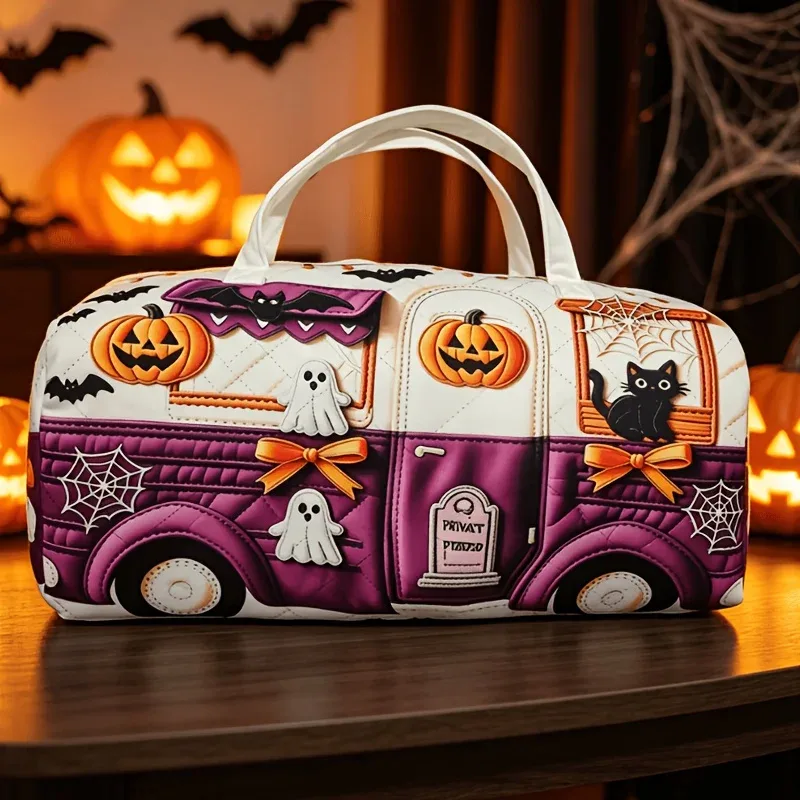 sac à dos matelassé de style gothique pour halloween, sac de voyage pour l'extérieur avec une grande capacité, style festif décontracté et unique