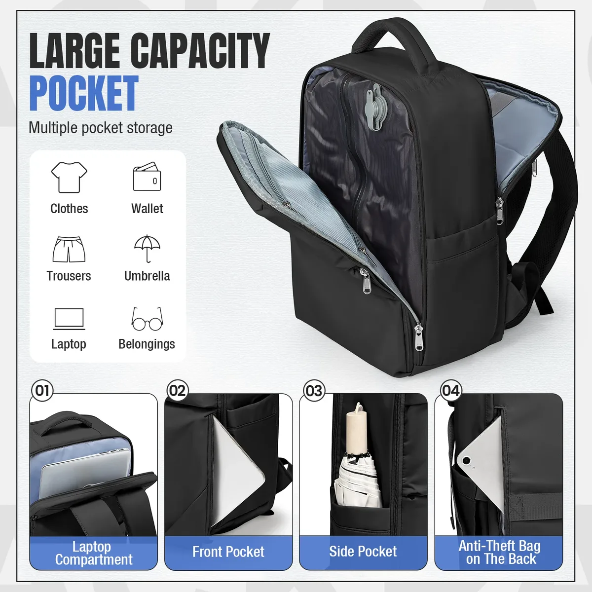sac à dos de compression sous vide ryanair 40x30x20, bagage à main, sac de voyage, sac de cabine, sac pour ordinateur portable, sac de travail, sac d'école pour hommes et femmes