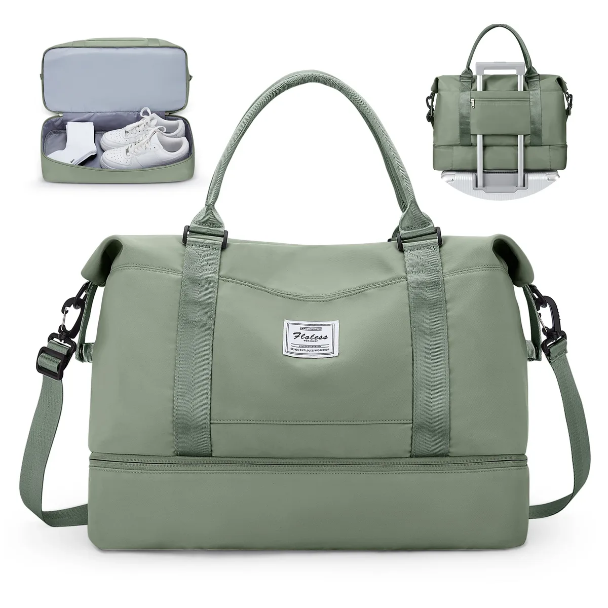 sac fourre-tout de voyage, sac à main léger avec compartiment à chaussures, sac à bandoulière de grande capacité, sac de voyage de cabine, sac de sport