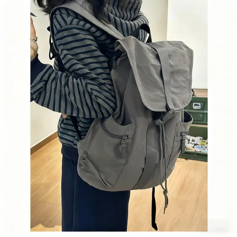 sac à dos léger en nylon pour femme, grande capacité, sac de voyage imperméable, sac d'école décontracté, sac à dos pour ordinateur portable, sac à dos de collège