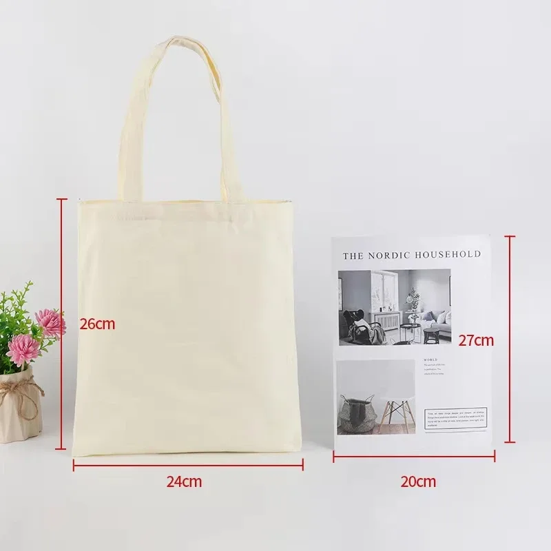 vente en gros de 50 pièces/lot de sacs fourre-tout en toile de coton personnalisés avec logo, sacs d'épicerie réutilisables