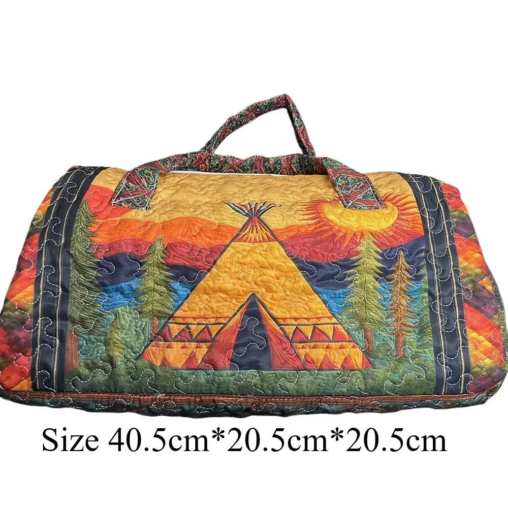 sac de voyage matelassé fait main, vintage, artistique, sac de voyage de style bohème, sac de week-end pour hommes et femmes, camping, randonnée, voyage en voiture