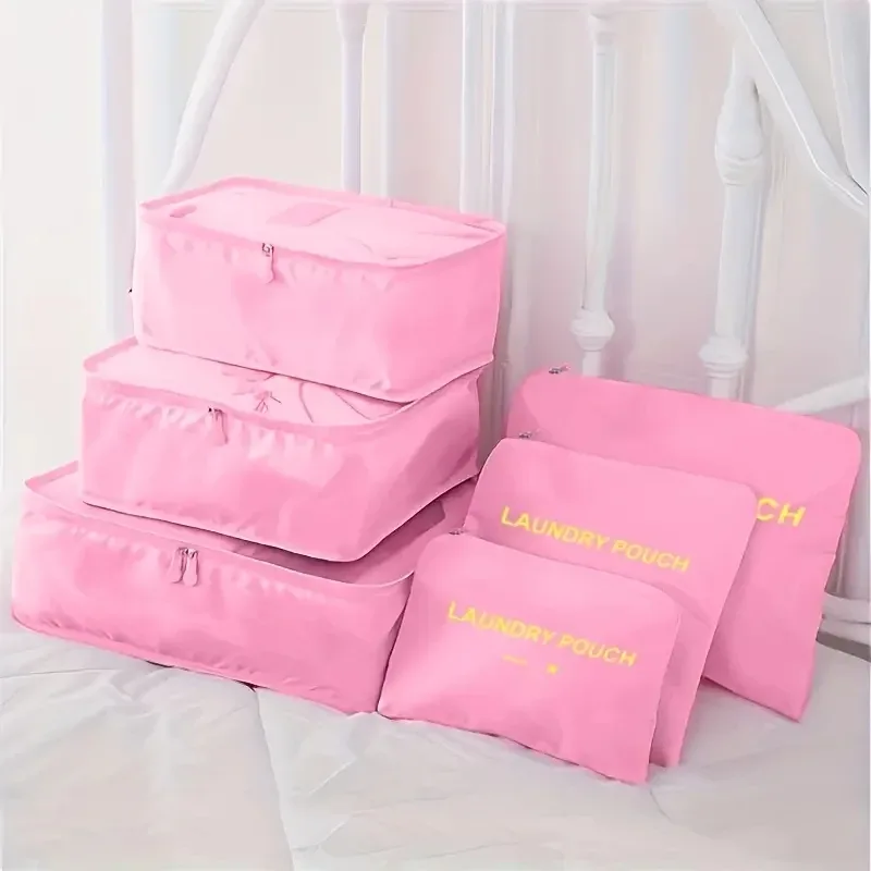 6 pièces organisateur de voyage sacs de rangement valises de voyage portables organisateur sac de voyage pour femmes organisateur de bagages vêtements chaussures sac